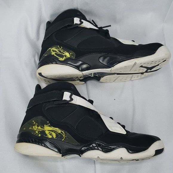 NIKE Jordan 8.0 GS Dark Charcoal shoes. Size 7Y. Unisex. Black/white - Picture 3 of 9